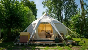 Lotus Tents on Mount Baker Farm